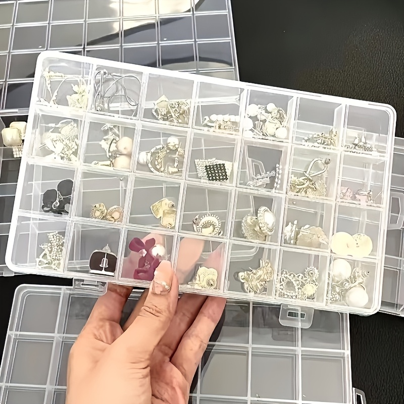 Transparent Plastic Desktop Storage Box for Rings & Earrings